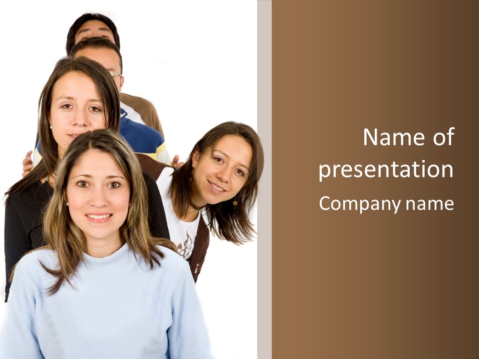 A Group Of People Standing Next To Each Other PowerPoint Template