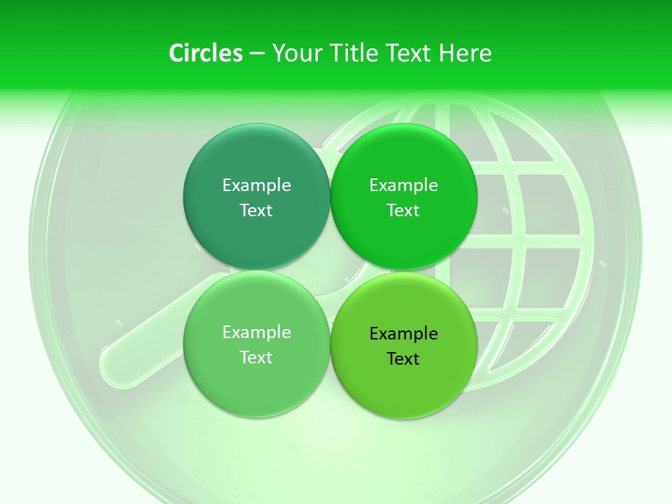 A Green Button With A Magnifying Glass On It PowerPoint Template