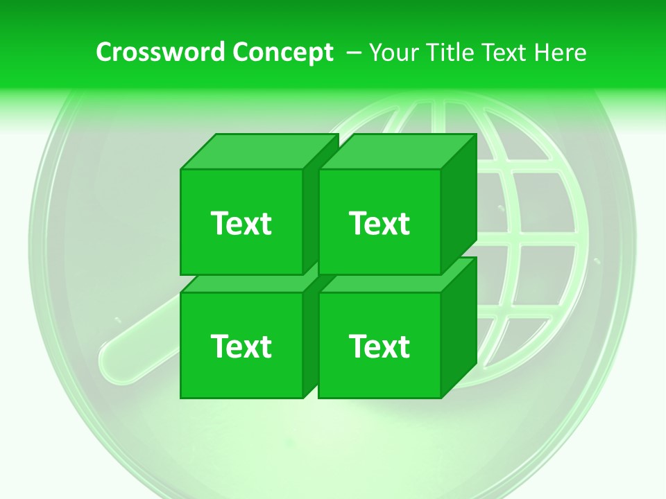 A Green Button With A Magnifying Glass On It PowerPoint Template