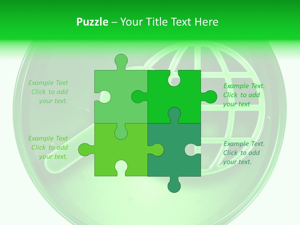 A Green Button With A Magnifying Glass On It PowerPoint Template