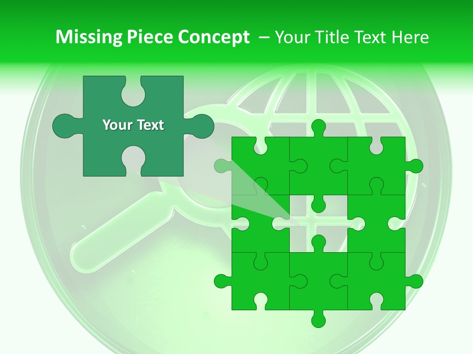 A Green Button With A Magnifying Glass On It PowerPoint Template