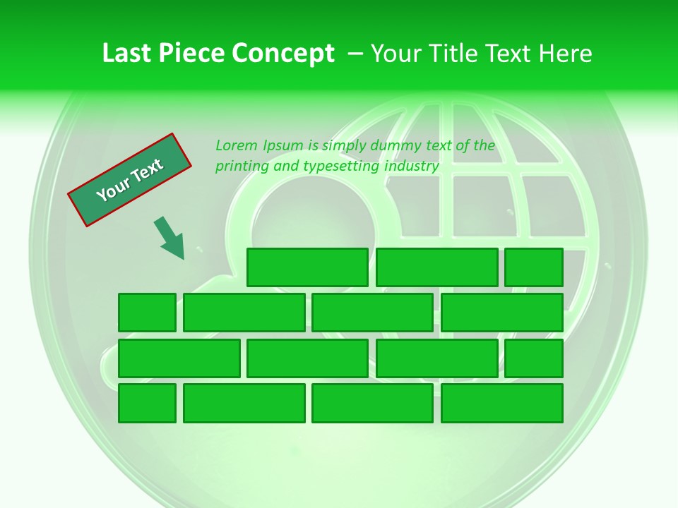 A Green Button With A Magnifying Glass On It PowerPoint Template