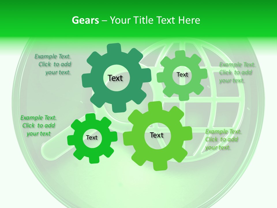 A Green Button With A Magnifying Glass On It PowerPoint Template