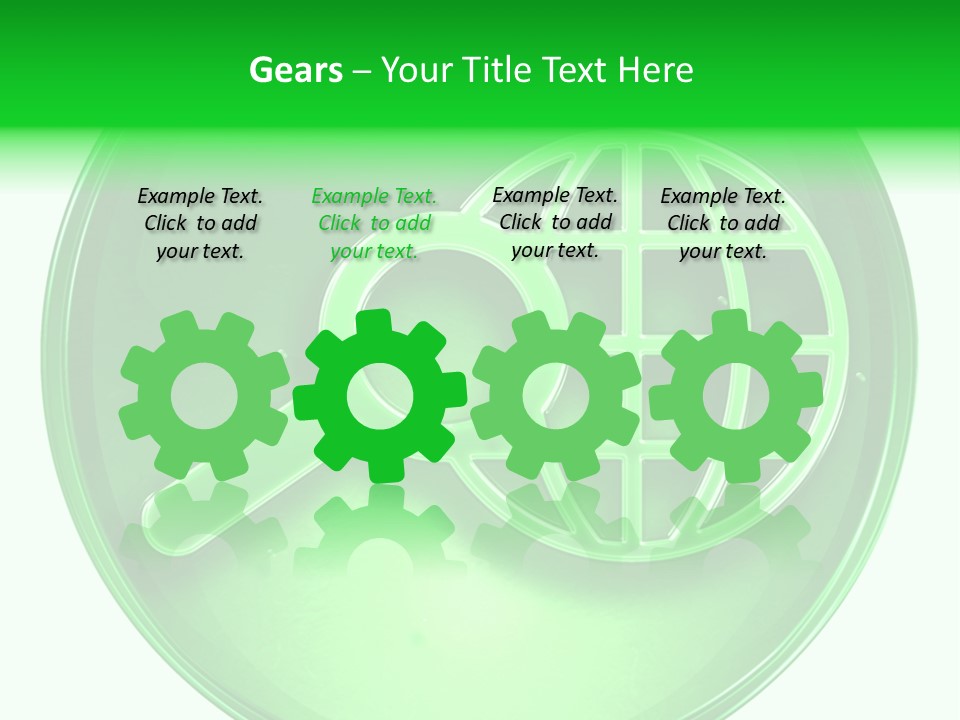 A Green Button With A Magnifying Glass On It PowerPoint Template