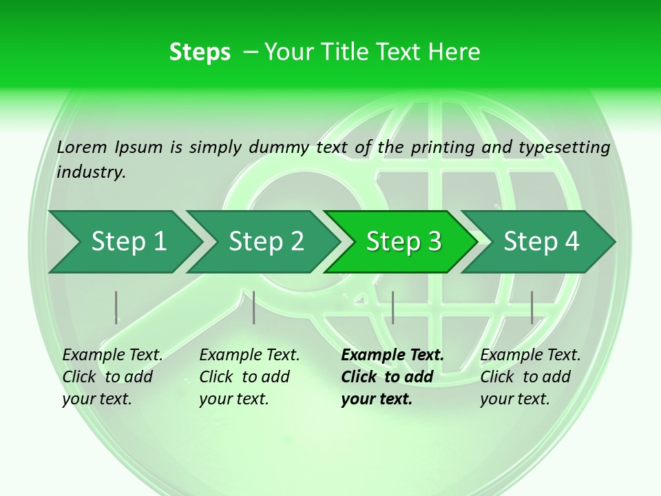 A Green Button With A Magnifying Glass On It PowerPoint Template