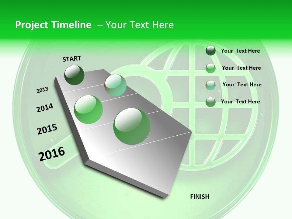 A Green Button With A Magnifying Glass On It PowerPoint Template