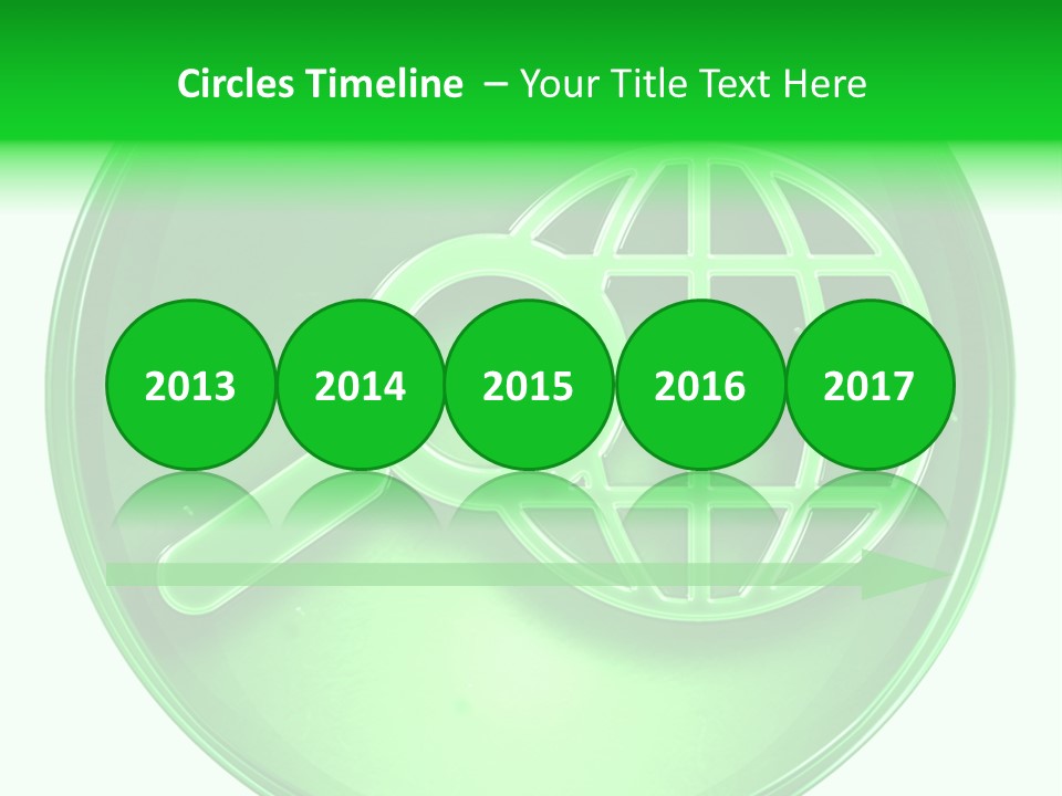 A Green Button With A Magnifying Glass On It PowerPoint Template