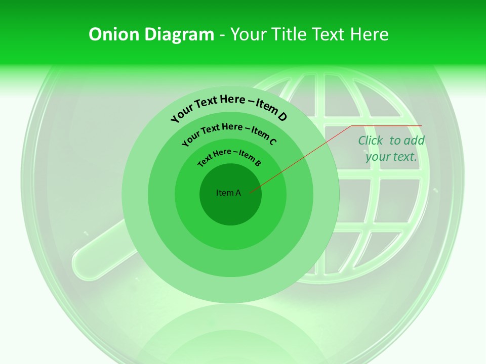 A Green Button With A Magnifying Glass On It PowerPoint Template