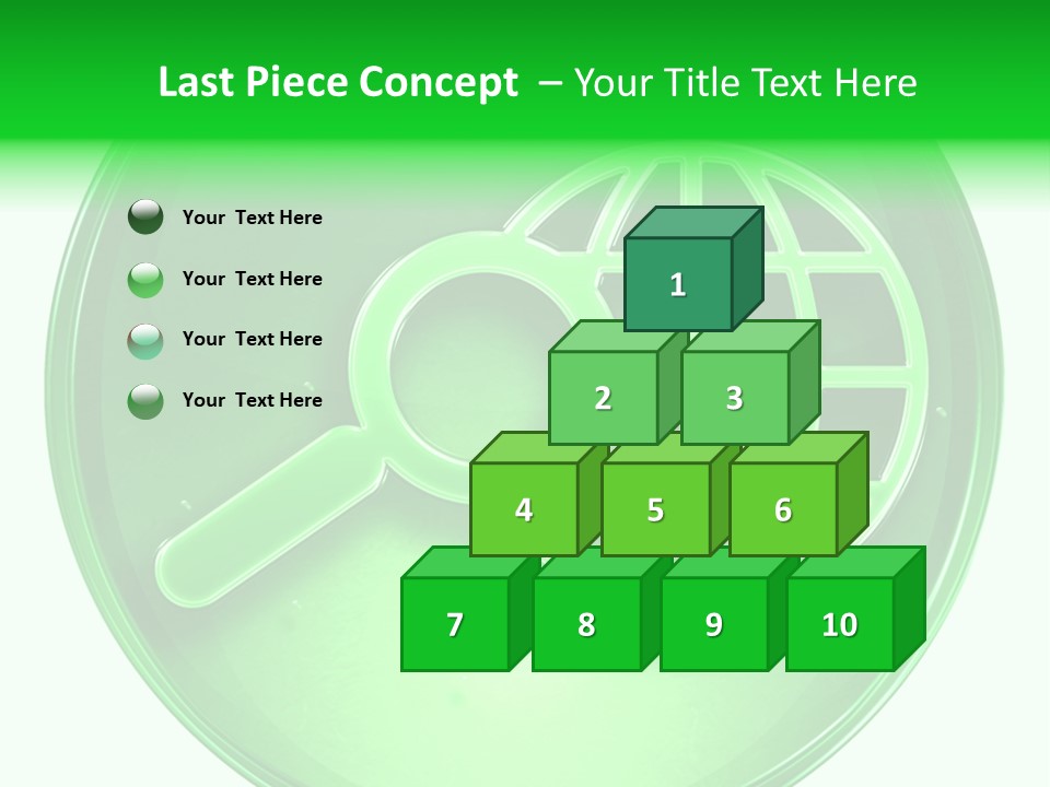 A Green Button With A Magnifying Glass On It PowerPoint Template