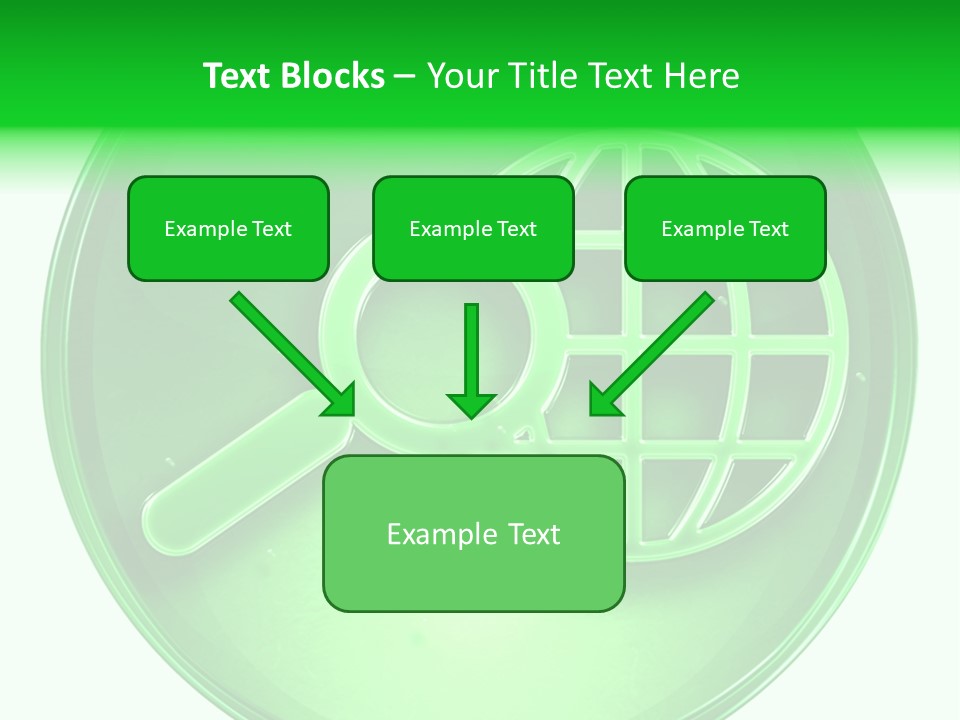 A Green Button With A Magnifying Glass On It PowerPoint Template