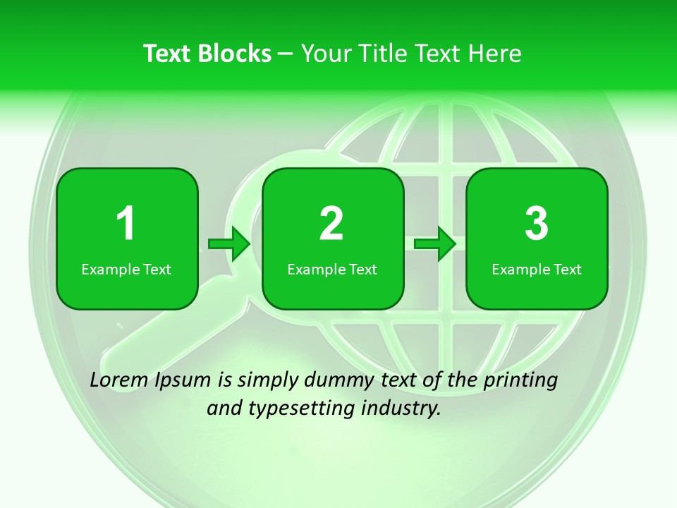 A Green Button With A Magnifying Glass On It PowerPoint Template