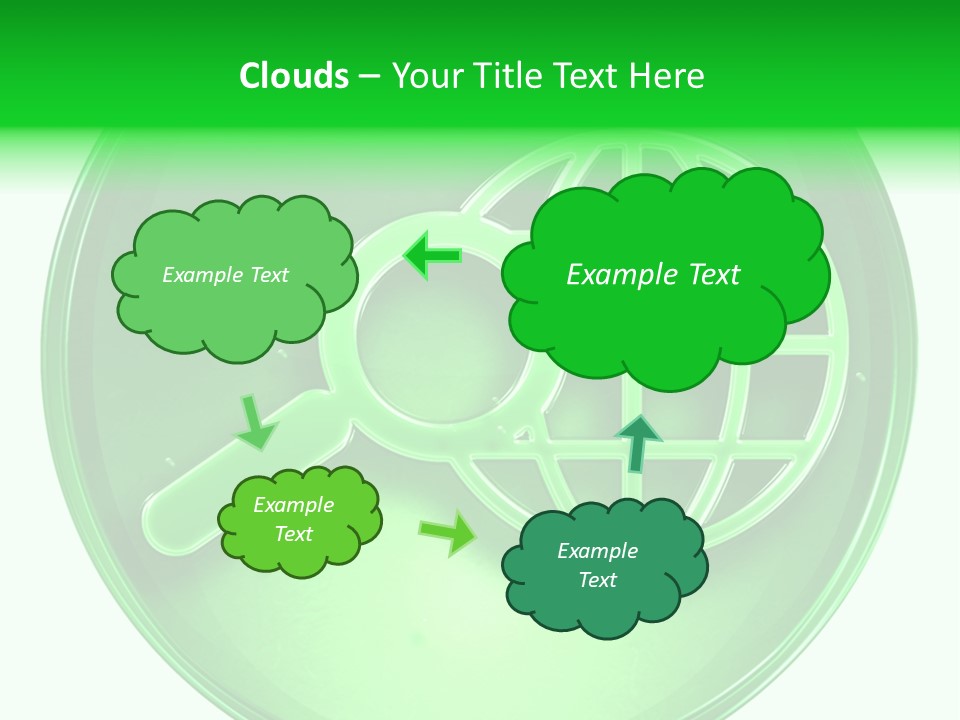 A Green Button With A Magnifying Glass On It PowerPoint Template