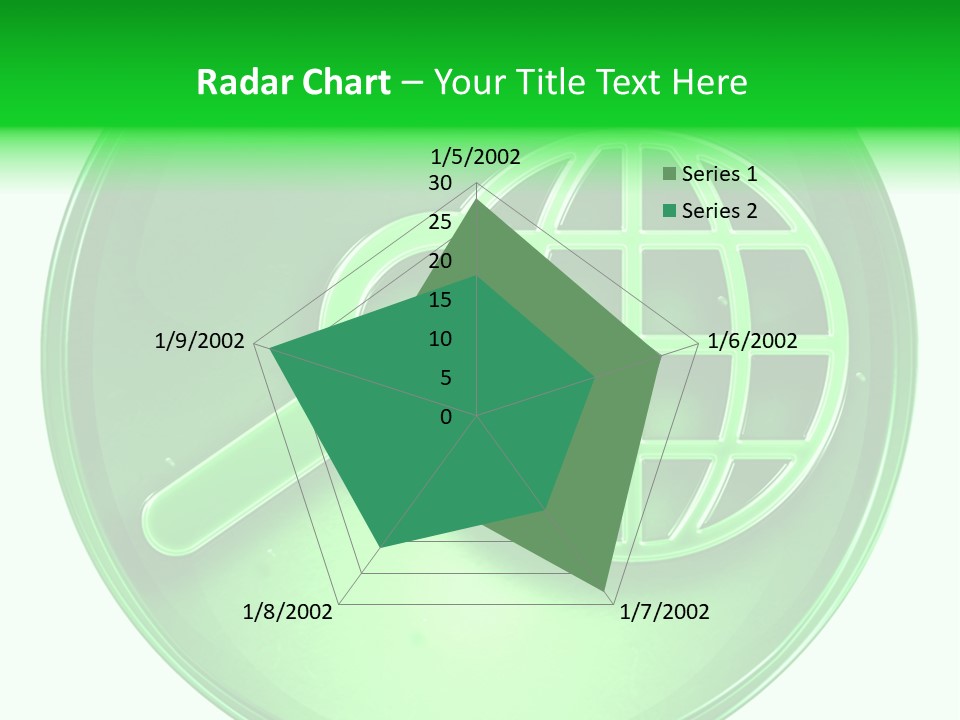 A Green Button With A Magnifying Glass On It PowerPoint Template