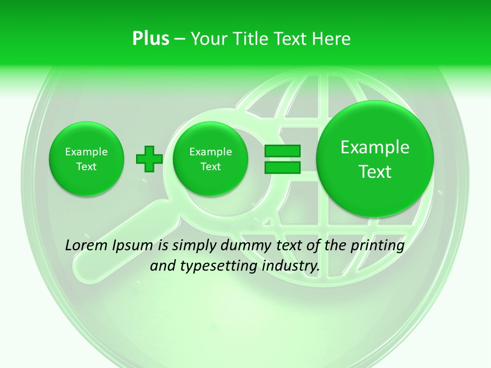 A Green Button With A Magnifying Glass On It PowerPoint Template