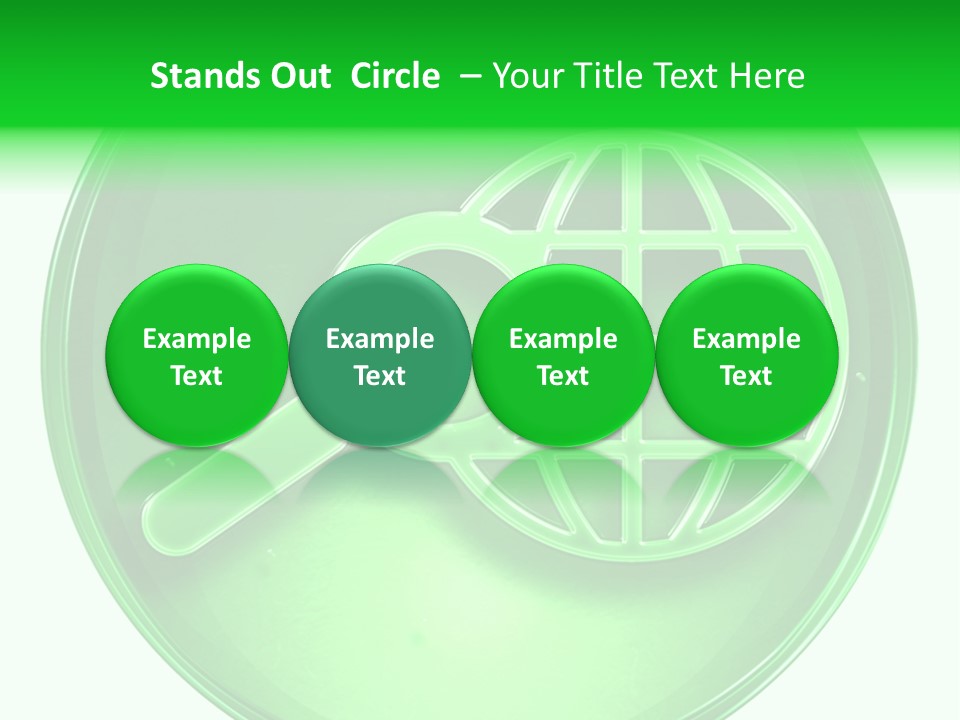 A Green Button With A Magnifying Glass On It PowerPoint Template