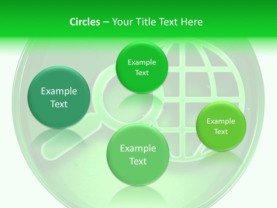A Green Button With A Magnifying Glass On It PowerPoint Template
