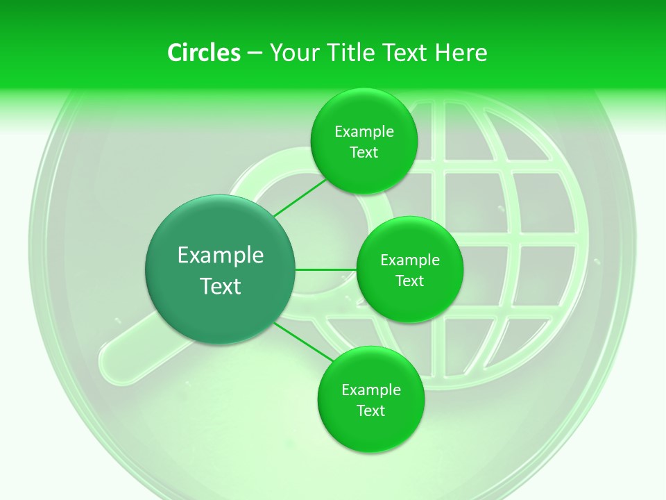 A Green Button With A Magnifying Glass On It PowerPoint Template