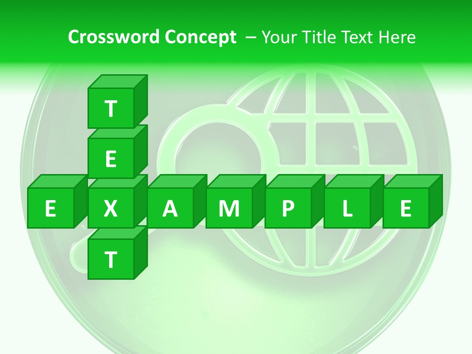 A Green Button With A Magnifying Glass On It PowerPoint Template