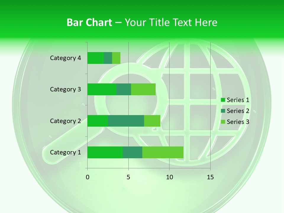 A Green Button With A Magnifying Glass On It PowerPoint Template