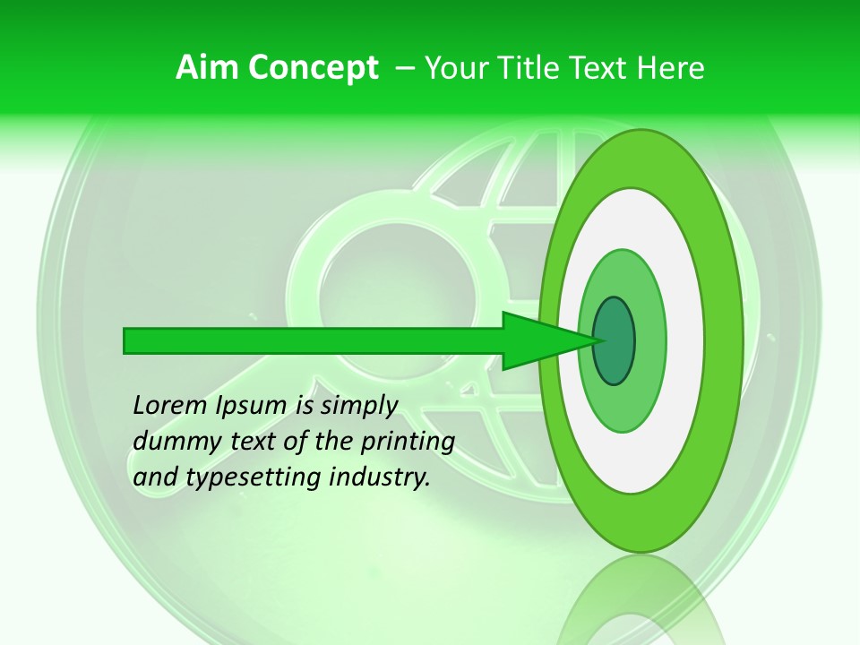 A Green Button With A Magnifying Glass On It PowerPoint Template