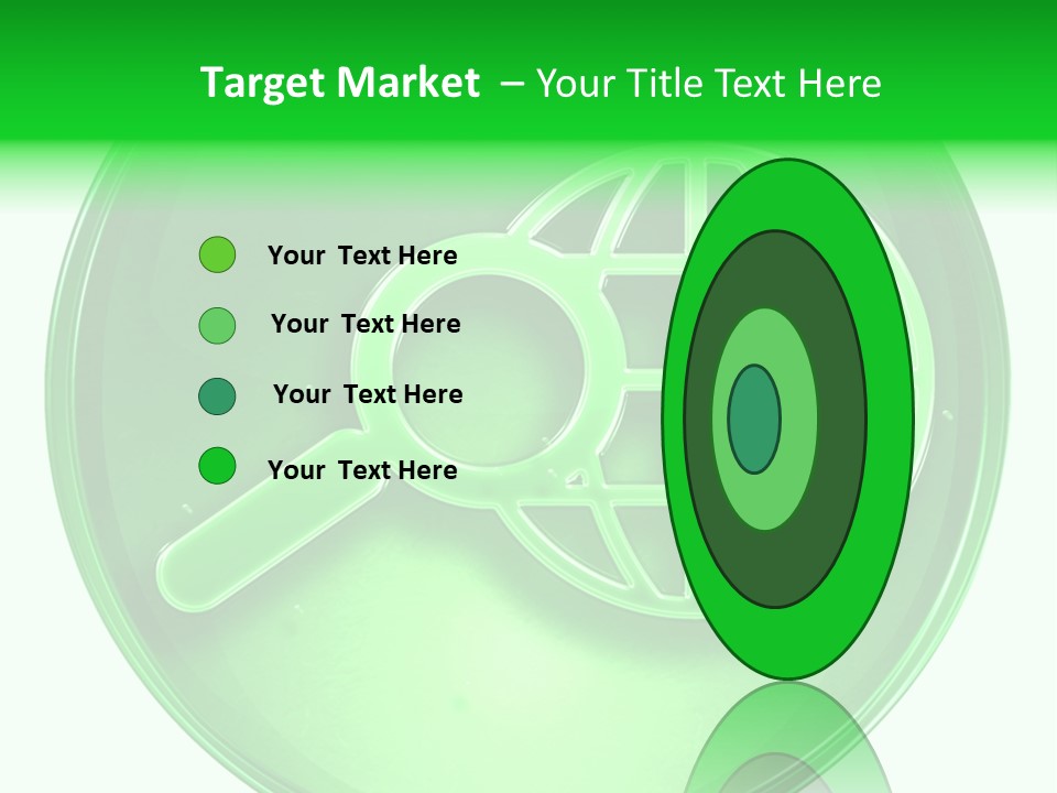 A Green Button With A Magnifying Glass On It PowerPoint Template