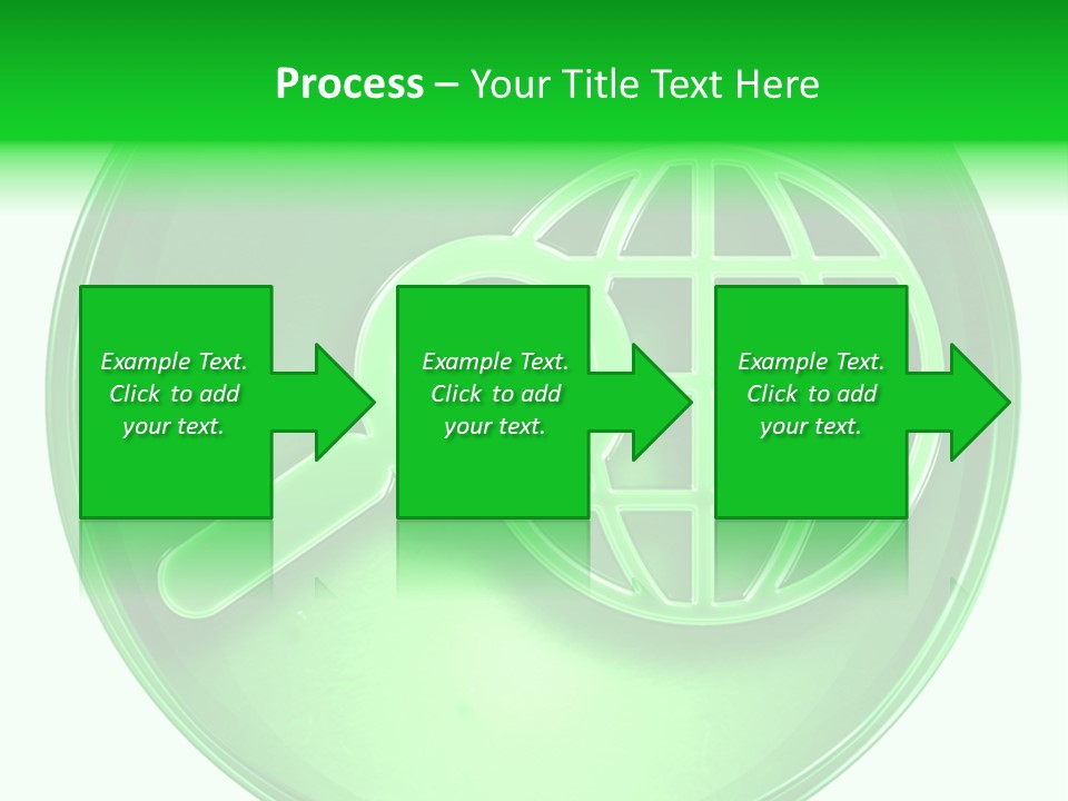 A Green Button With A Magnifying Glass On It PowerPoint Template