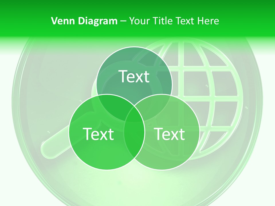 A Green Button With A Magnifying Glass On It PowerPoint Template