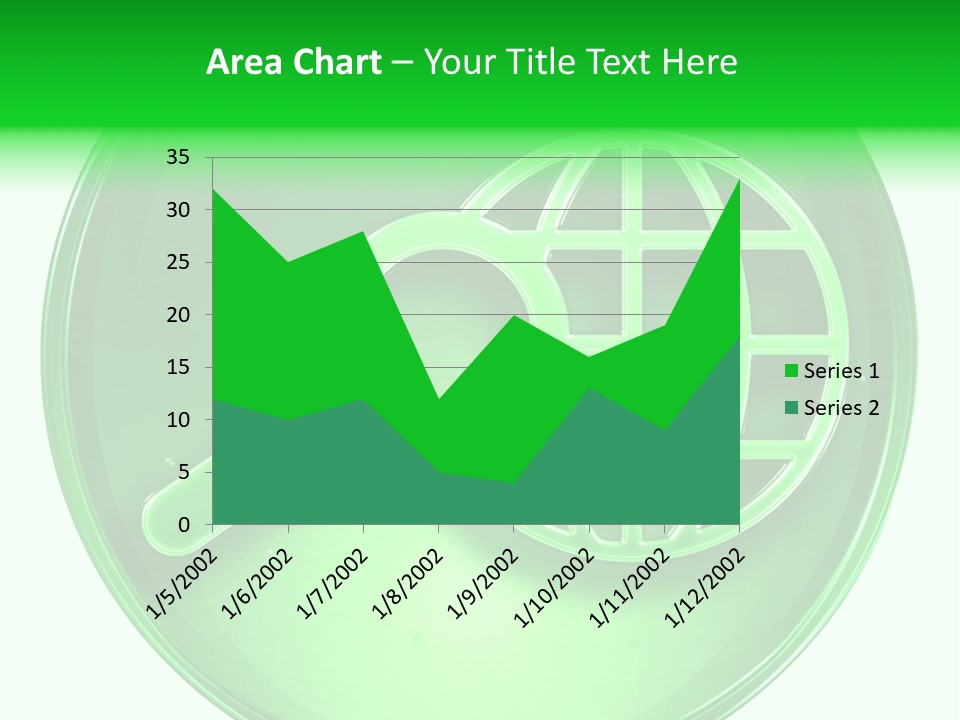 A Green Button With A Magnifying Glass On It PowerPoint Template