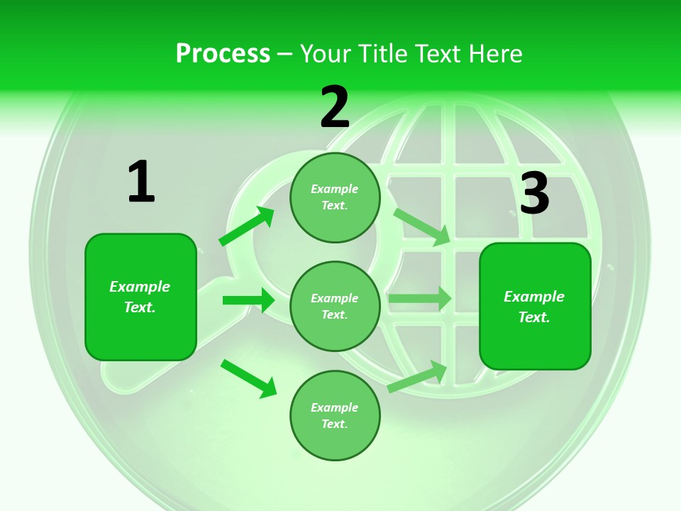 A Green Button With A Magnifying Glass On It PowerPoint Template