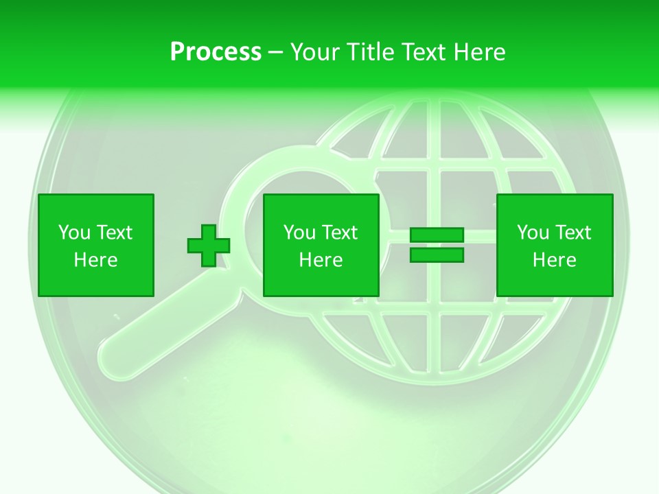 A Green Button With A Magnifying Glass On It PowerPoint Template