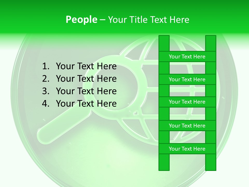 A Green Button With A Magnifying Glass On It PowerPoint Template