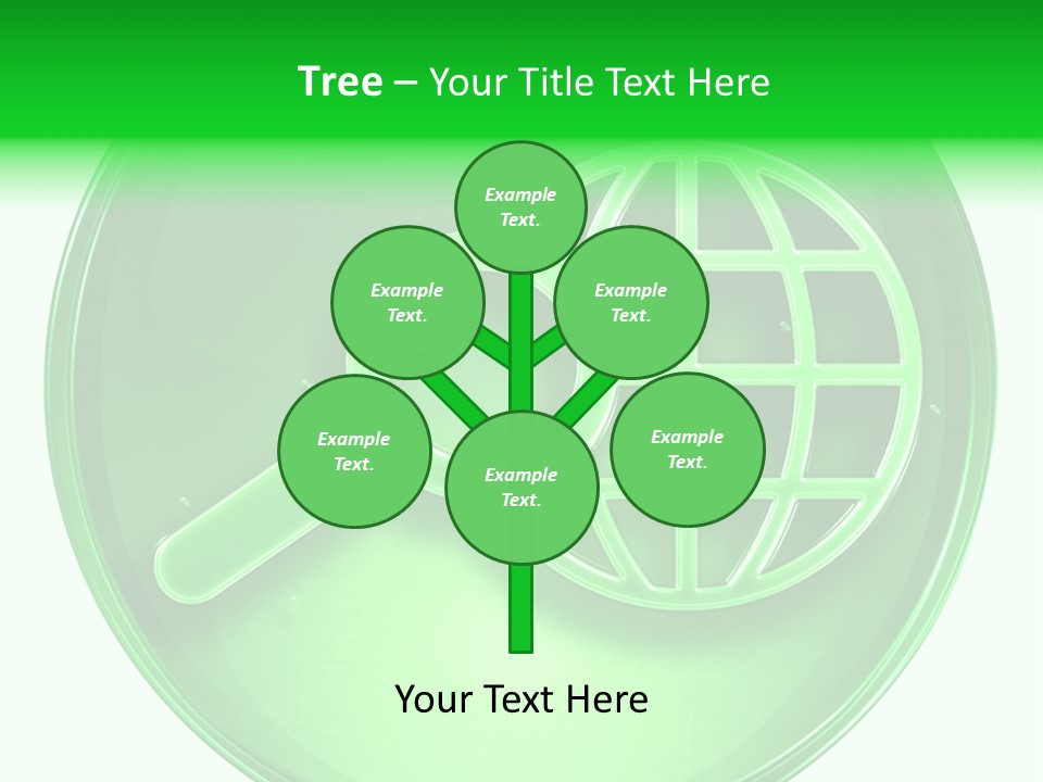 A Green Button With A Magnifying Glass On It PowerPoint Template