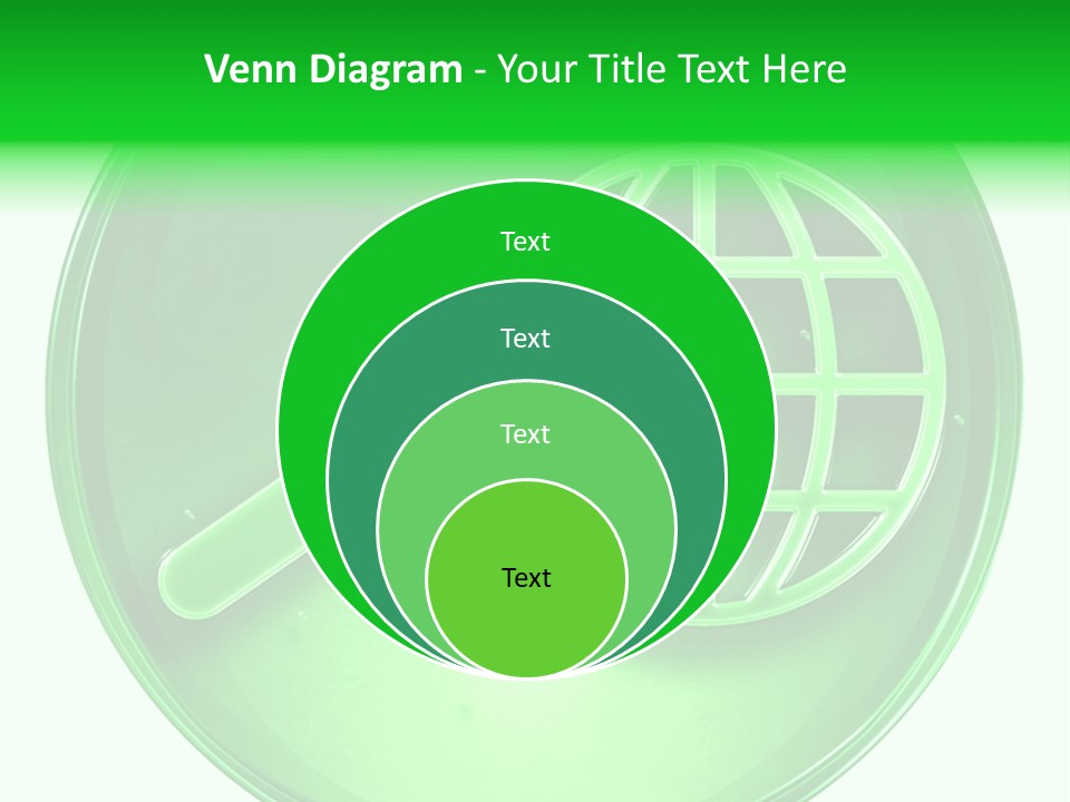 A Green Button With A Magnifying Glass On It PowerPoint Template