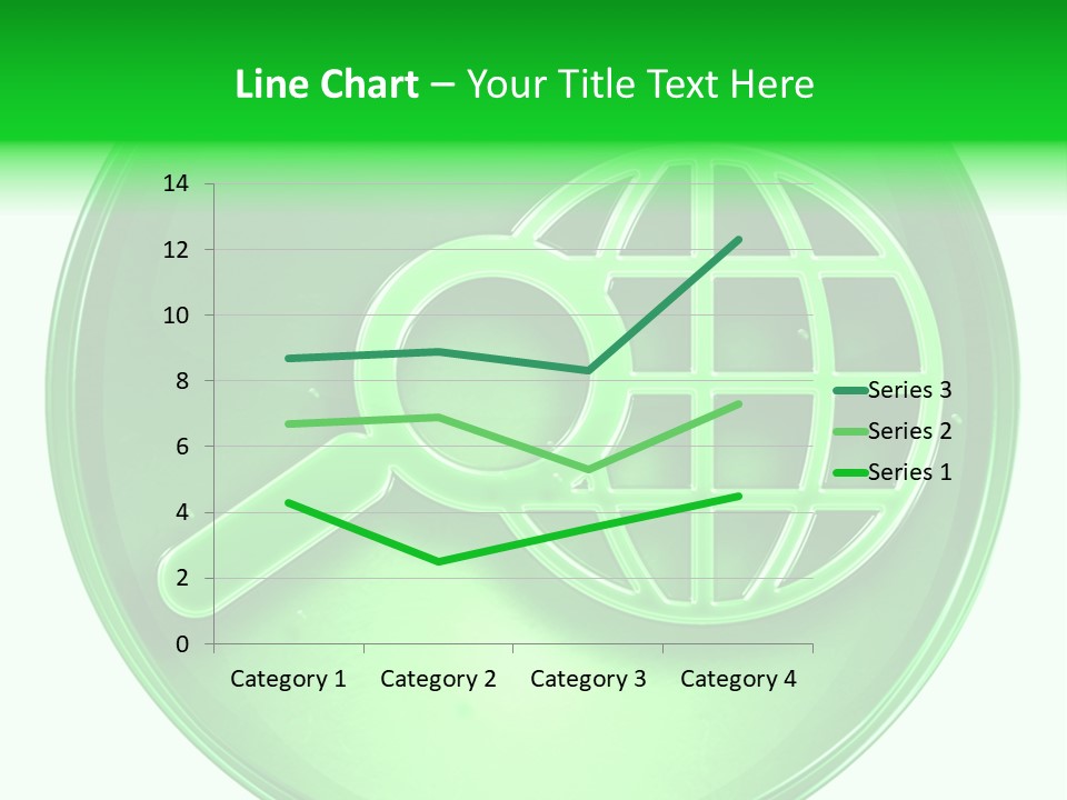 A Green Button With A Magnifying Glass On It PowerPoint Template