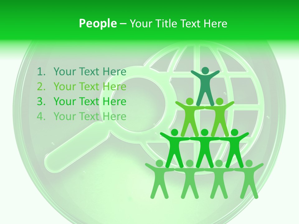 A Green Button With A Magnifying Glass On It PowerPoint Template