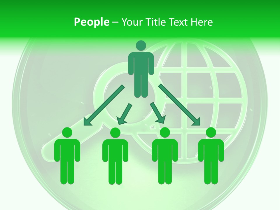 A Green Button With A Magnifying Glass On It PowerPoint Template