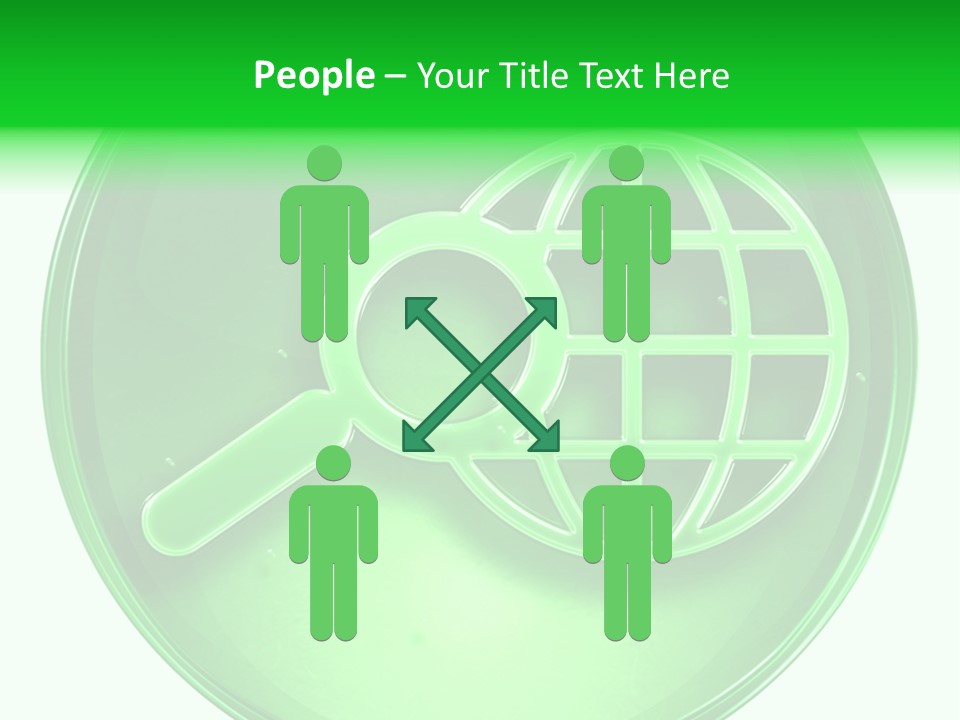 A Green Button With A Magnifying Glass On It PowerPoint Template