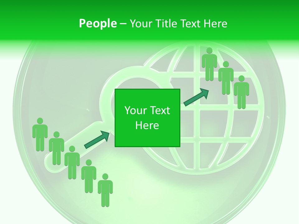 A Green Button With A Magnifying Glass On It PowerPoint Template