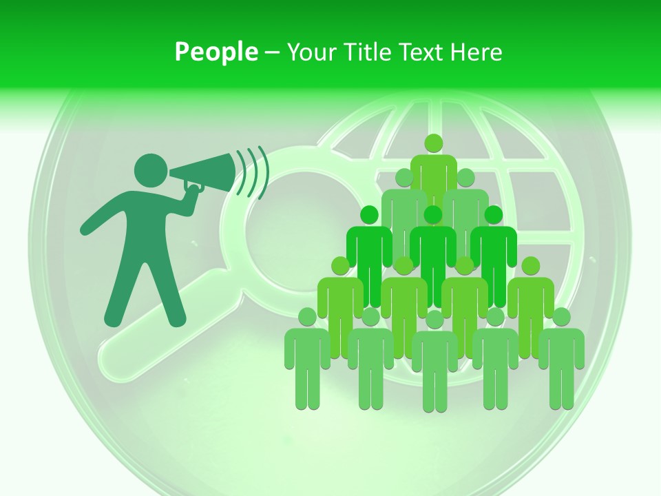 A Green Button With A Magnifying Glass On It PowerPoint Template