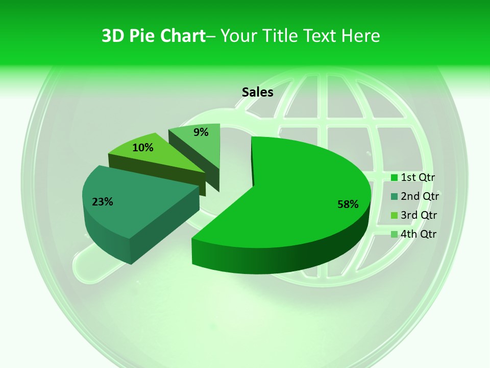 A Green Button With A Magnifying Glass On It PowerPoint Template
