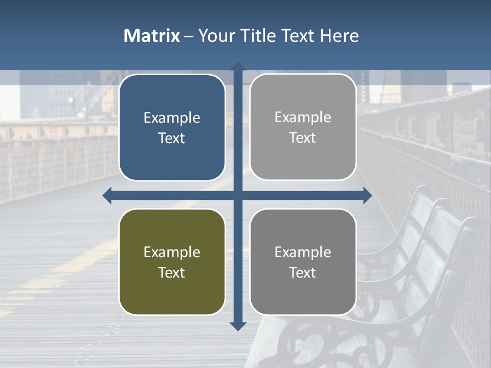 Summer Seat On Brooklyn Bridge, Background Out Of Focus PowerPoint Template
