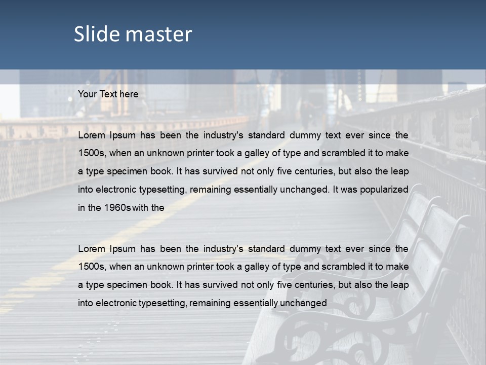 Summer Seat On Brooklyn Bridge, Background Out Of Focus PowerPoint Template