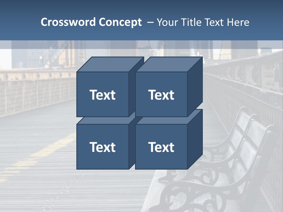 Summer Seat On Brooklyn Bridge, Background Out Of Focus PowerPoint Template