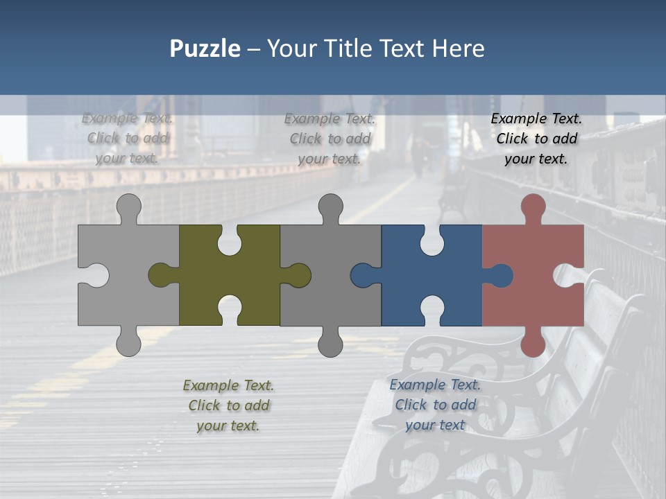 Summer Seat On Brooklyn Bridge, Background Out Of Focus PowerPoint Template