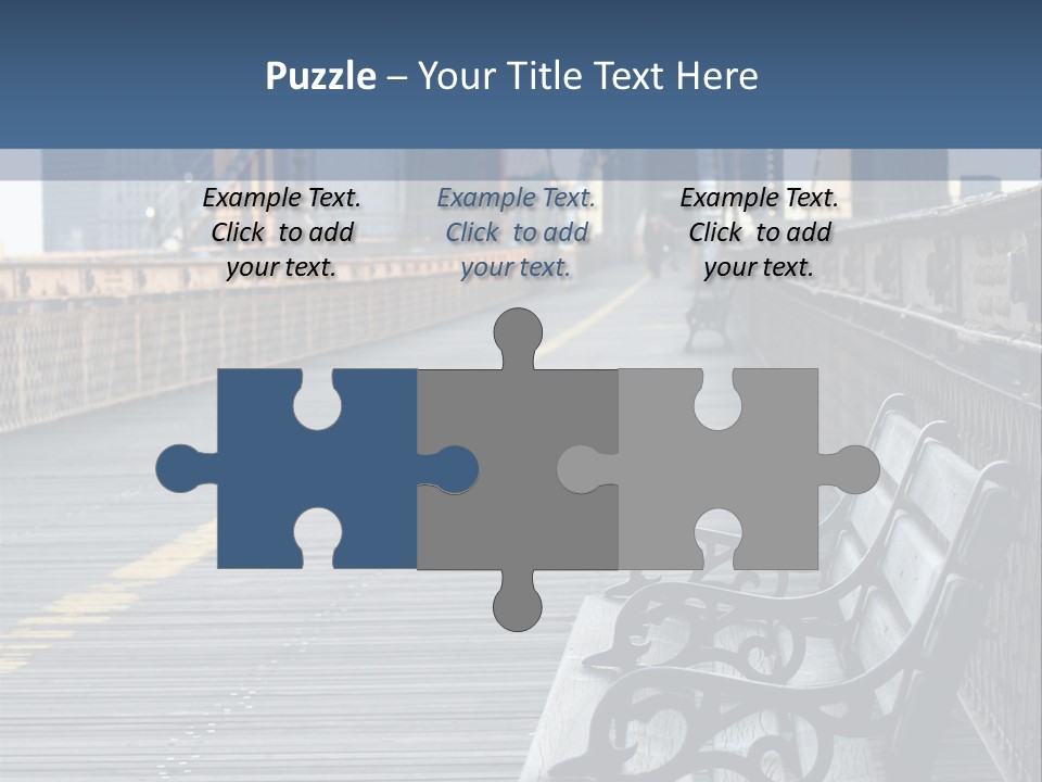 Summer Seat On Brooklyn Bridge, Background Out Of Focus PowerPoint Template