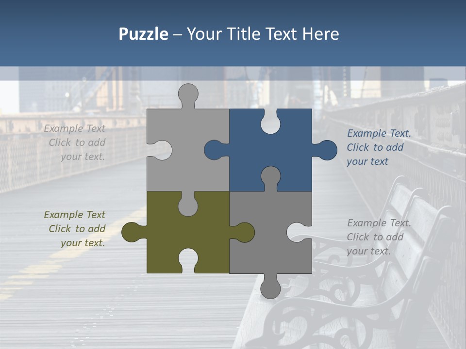 Summer Seat On Brooklyn Bridge, Background Out Of Focus PowerPoint Template