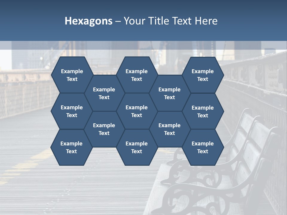 Summer Seat On Brooklyn Bridge, Background Out Of Focus PowerPoint Template