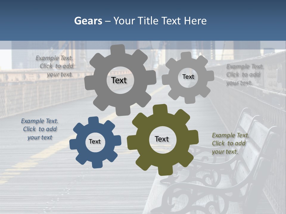 Summer Seat On Brooklyn Bridge, Background Out Of Focus PowerPoint Template