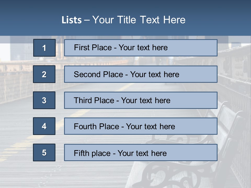 Summer Seat On Brooklyn Bridge, Background Out Of Focus PowerPoint Template