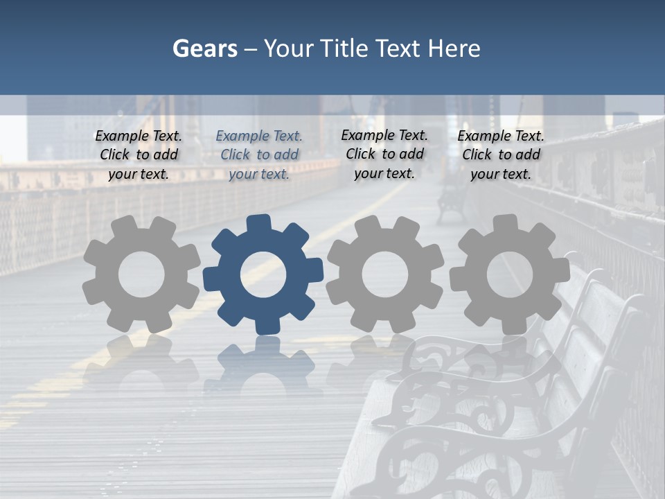 Summer Seat On Brooklyn Bridge, Background Out Of Focus PowerPoint Template